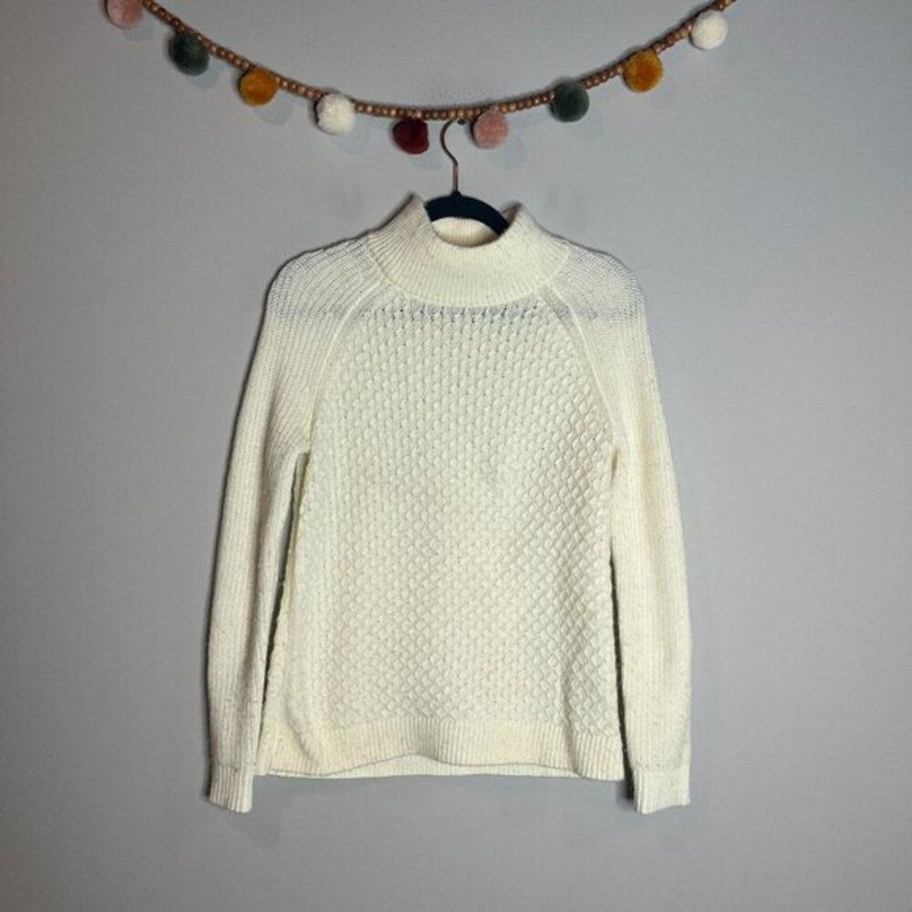 🔆 Talbots off white mock neck knit sweater